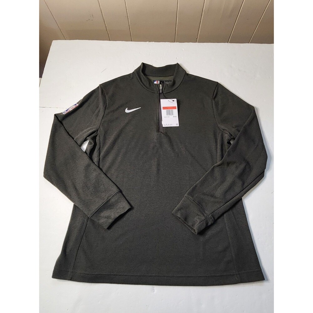 Nike Dri-FIT Quarter Zip Pullover Womens Large Grey NBA Logo